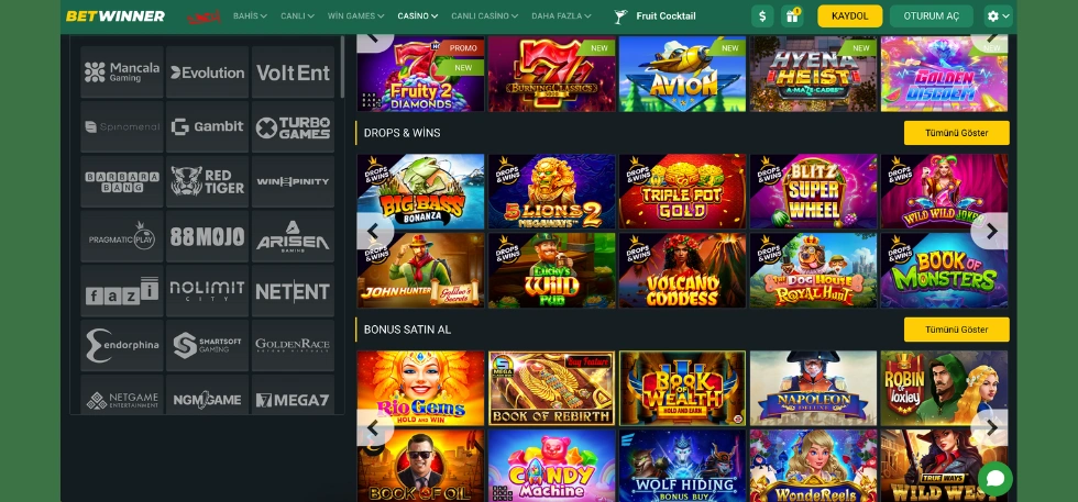 Betwinner Casino - Slot ve Masa Oyunları